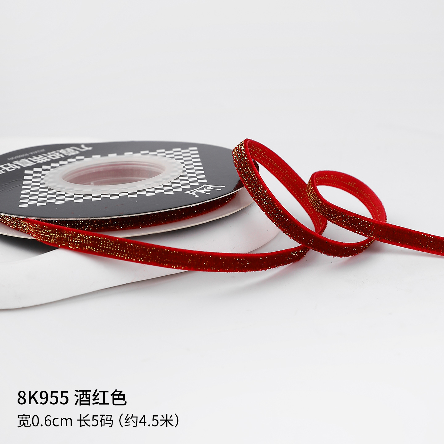 Año Nuevo vino al por mayor transfronterizo cinta de terciopelo cinta de regalo de Navidad arco DIY hecho a mano