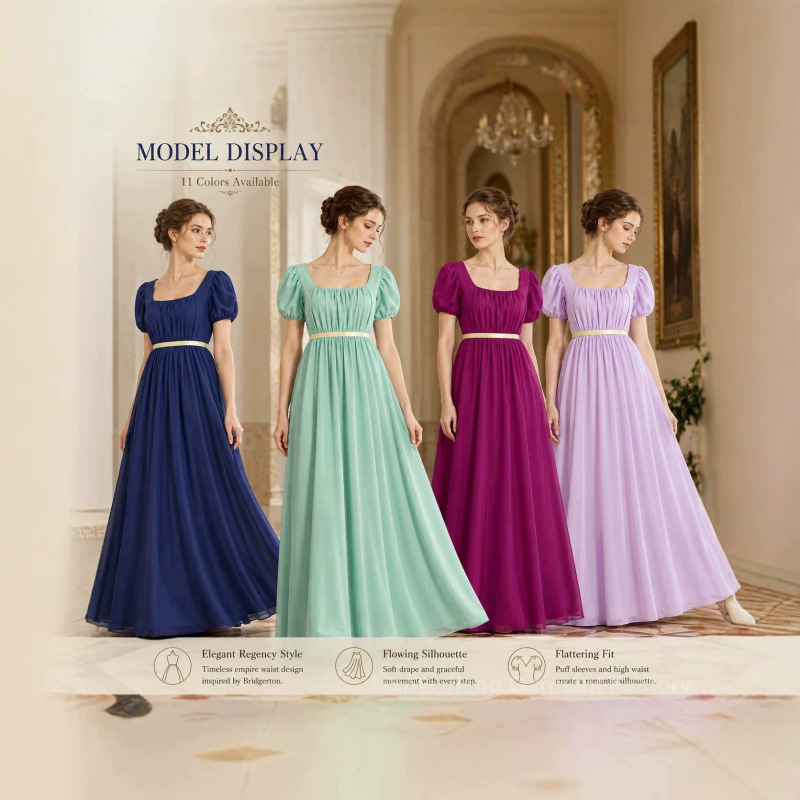 Bridgerton Regency Dress Victorian Retro Court Gown Renaissance Ball Gown Cross-Border Cosplay Dress Bridgerton Regency Dress Victorian Retro Court Gown Renaissance Ball Gown Cross-Border Cosplay Dress