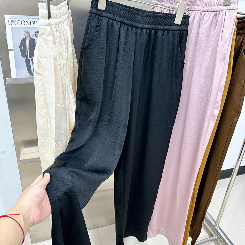 韩版直筒裤女夏季新款高腰宽松显瘦百搭休闲阔腿裤舒适透气轻薄|undefined