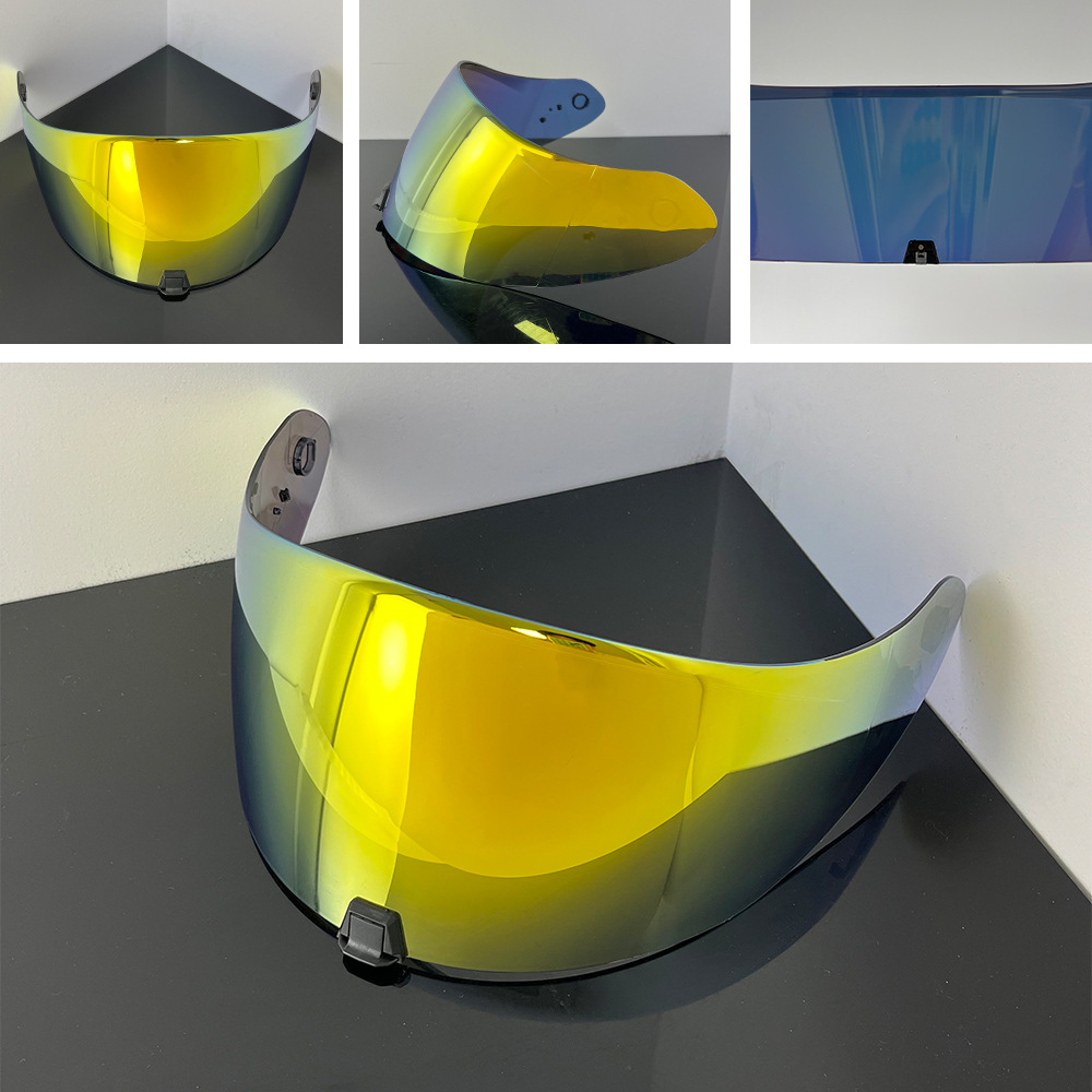 R420 Scorpion Helmet Lens R420 Full-Face Helmet Lens Electroplated Sun Protection Day and Night Universal Helmet Accessories Lock Buckle