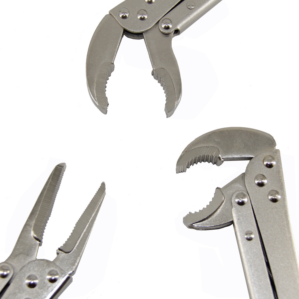 Juego de 3 piezas de alicates de cuello largo de 12 pulgadas conjunto boca puntiaguda boca redonda oblicua de 45 grados y alicates de cuello largo boca oblicua de 80 grados
