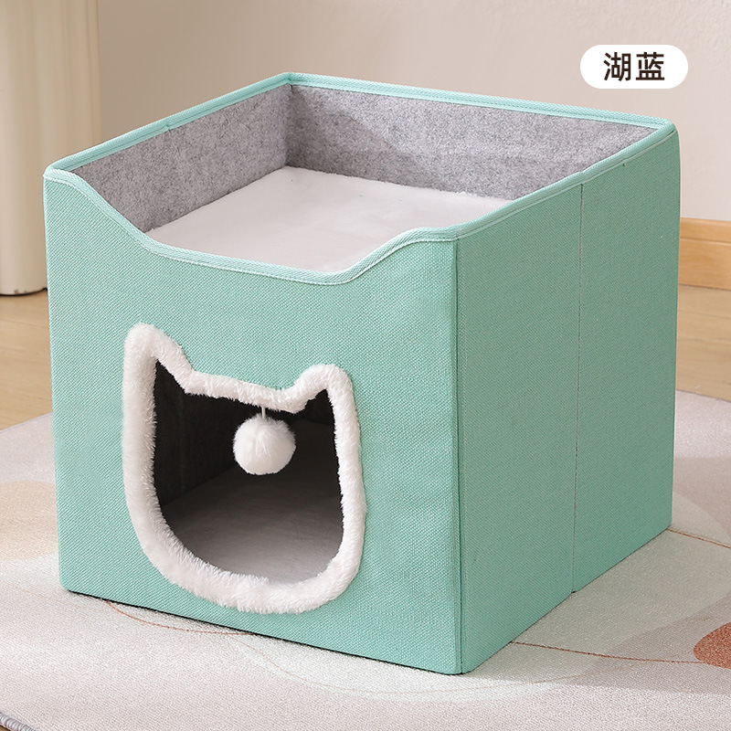 Nido de gato transfronterizo plegable para alojar gatos, casa de gato, villa de cuatro estaciones con placa de agarre para gatos, calentamiento para gatos, productos para mascotas