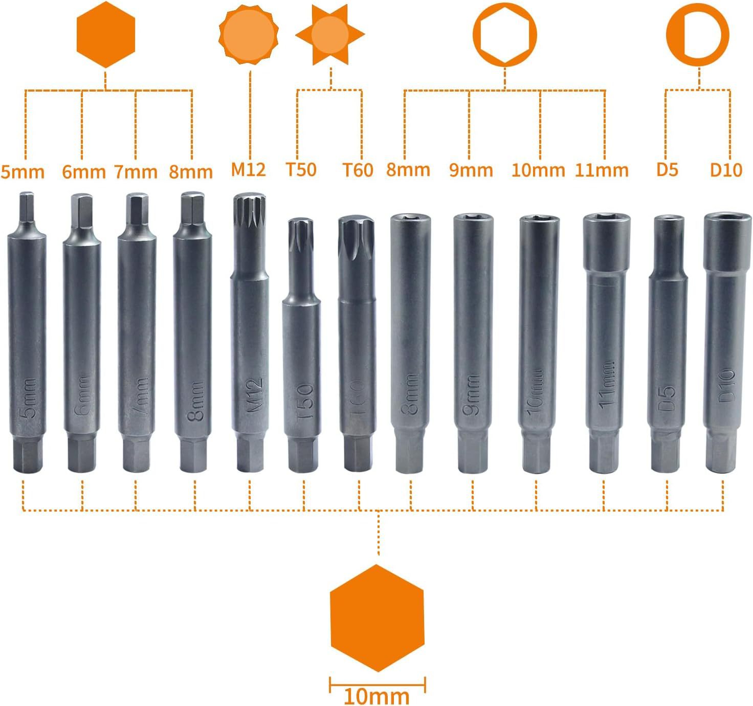 43-Piece Set of Shock Absorber Disassembly Tools, Shock Absorber Tower Top Screw Removal Tool Set