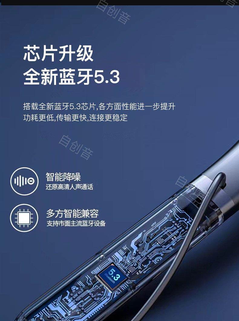 In-ear Bluetooth sports earphones, neck-hanging wireless, ultra-long battery life, supports card insertion, compatible with Apple, OPPO, and Vivo