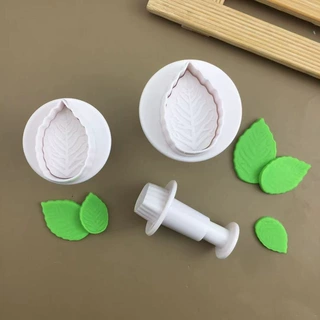 3pcs小号玫瑰叶弹簧压模 翻糖蛋糕造型工具 烘焙塑料模具蛋糕模多