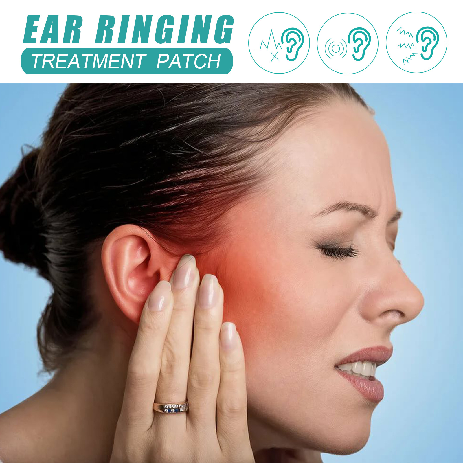 EELHOE Tinnitus-Beschwerden, Ohrengesundheit lindert Kopfpflege-Akupunkturpunkt-Pflaster_voghion.com
