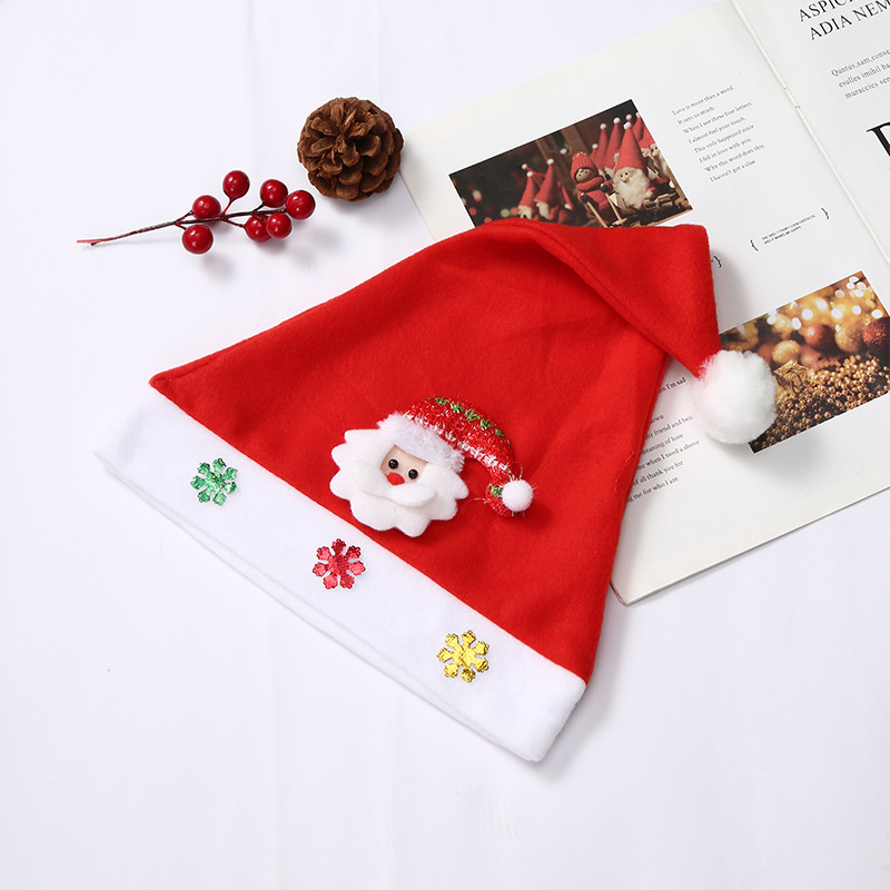 Decoraciones navideñas franela sombrero de Navidad anciano muñeco de nieve sombrero de Navidad para niños adultos sombrero de Navidad