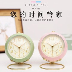 レトロins風シンプルデスクトップ小目覚まし時計北欧学生少女心寝室寮ベッドサイド静音小時計