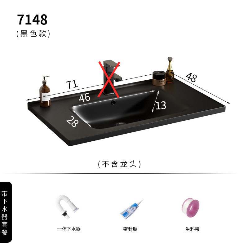 7048 lavabo de cerámica negra