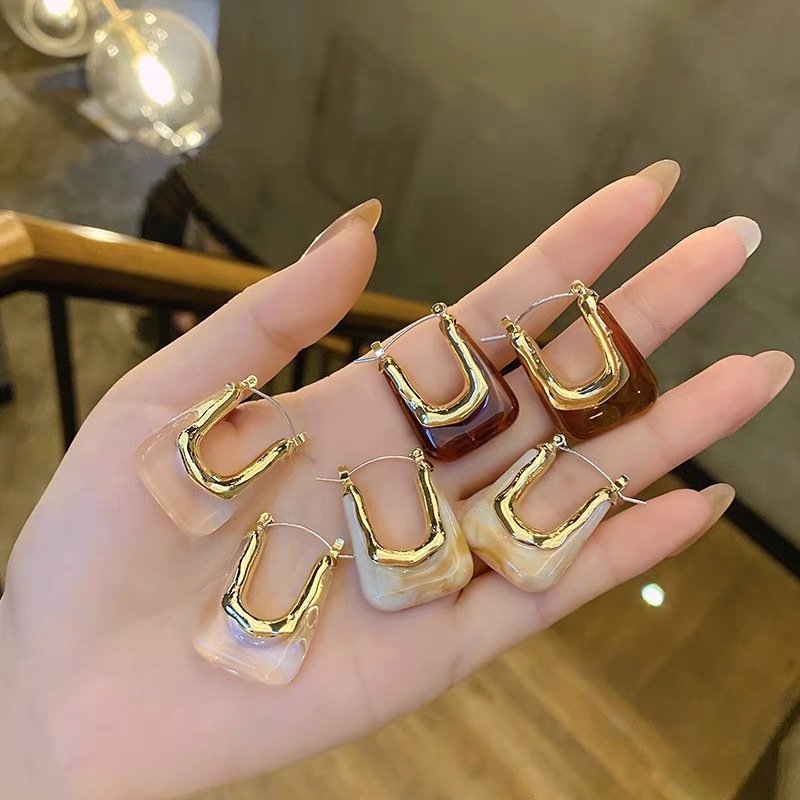 Korean temperament u-shaped retro earrings new trendy personality all-match earrings