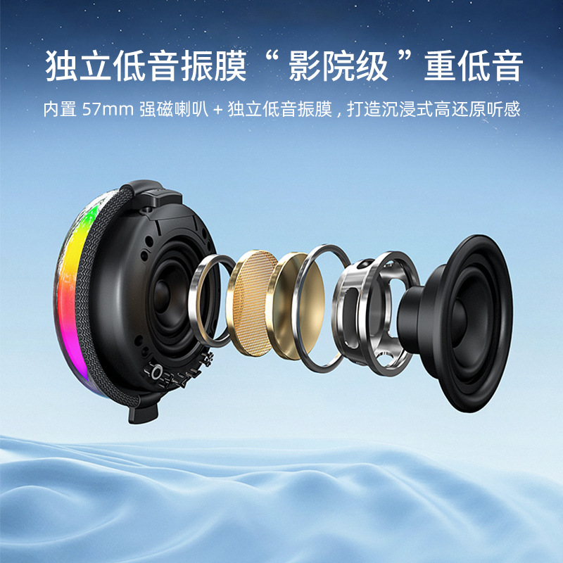 Altavoces Bluetooth inalámbricos portátiles con tela de mano impermeable mini subwoofer de sonido pequeño al aire libre 2025 nuevo