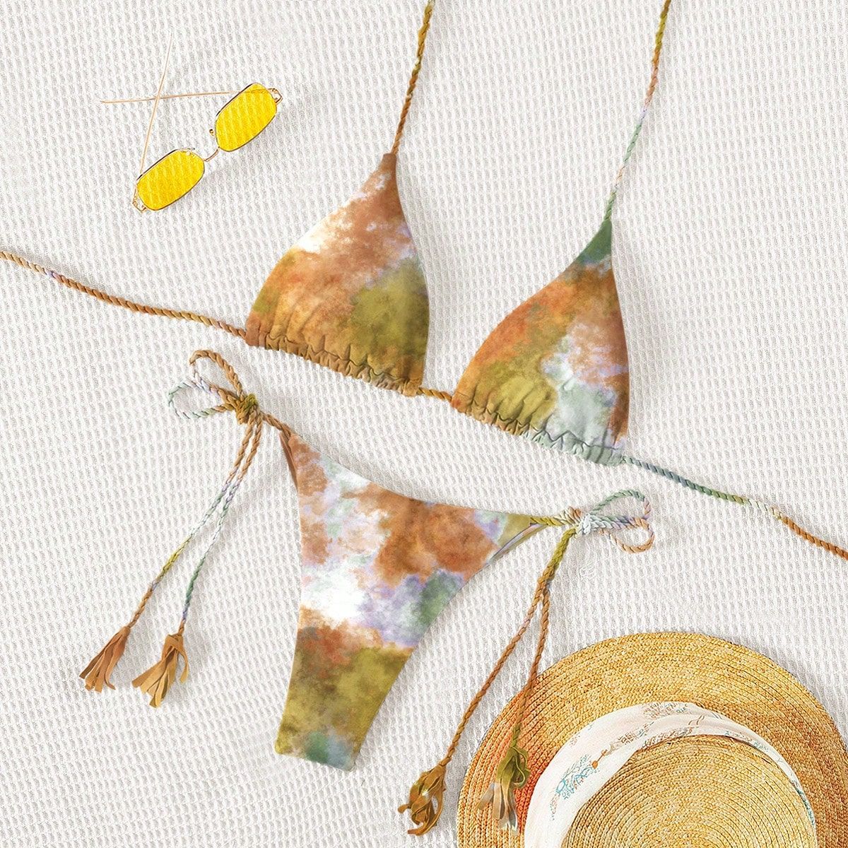 Women Seperated Swimwear Tie Dyed Sexy Bikini