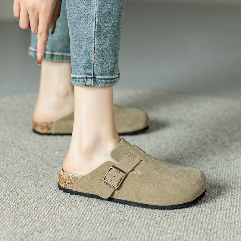 2025 новый интернет-знаменитость супер жаркие обувь Birkenstock с толстой подошвой и Velvet Toe, осень-зима, хлопковые тапочки для женщин