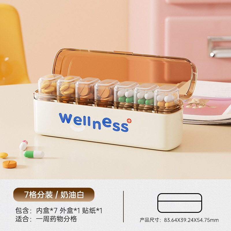 25年新款药盒户外多巴胺小巧便携可视化分格药品收纳盒密封盒|undefined