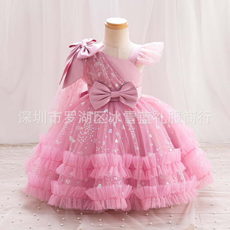 Vestido de niña, vestido de princesa, niña, anfitrión del Día del Niño, actuación, traje, chal, vestido de diseño de nicho