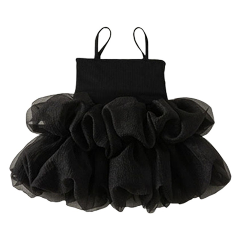 優宝子供服 湖州織里子供服 2026 女の子ワンピース 夏服 サスペンダースカート パフスカート ドレス 演奏会衣装