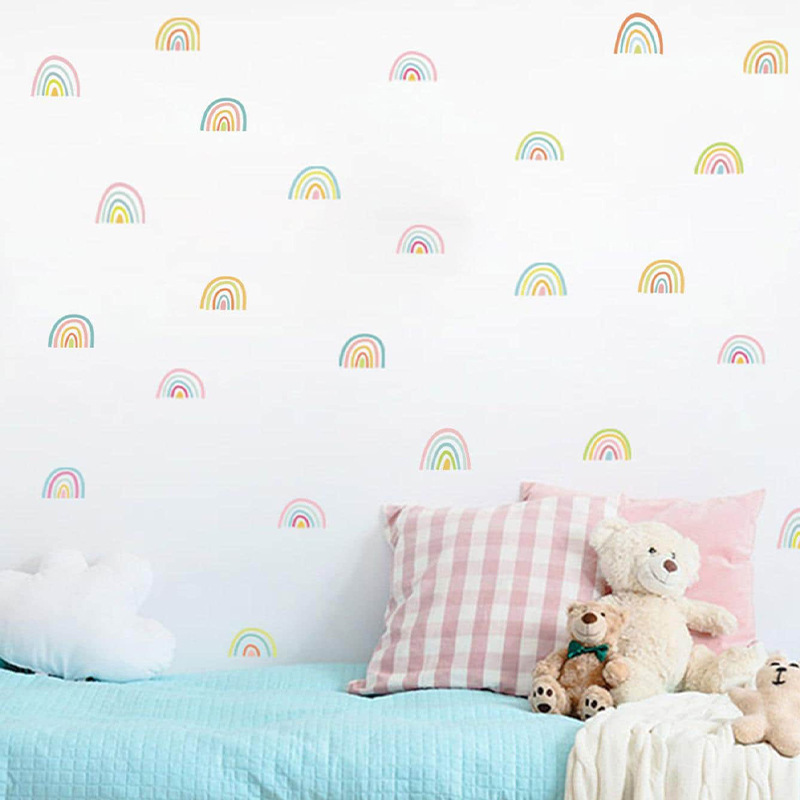 Cartoon Little Rainbow Confetti Colorful Strips for Beautifying and Decorating Walls, Wholesale Self-Adhesive Customizable Designs