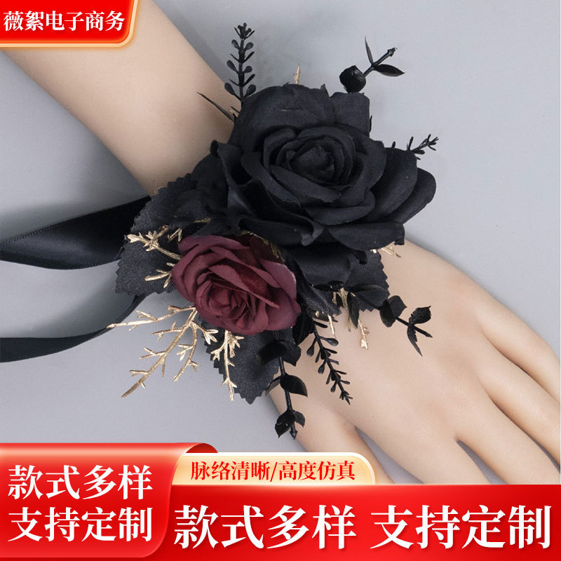 Cross-border Source Gothic Style Diablo Wedding Bride Wrist Flower Bridesmaid cos Costume Accessories Bracelet Halloween