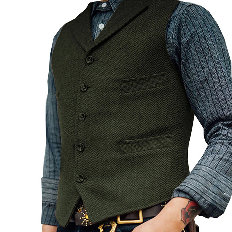 2025 Spring and Autumn Cross-Border Wish Korean Fashion New Single-Breasted Jacket Vest Men's Sleeveless Top 2025 Spring and Autumn Cross-Border Wish Korean Fashion New Single-Breasted Jacket Vest Men's Sleeveless Top