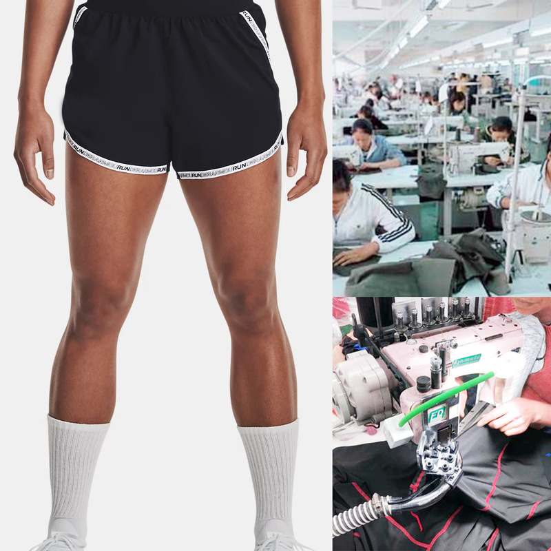 [Factory Customization] Sports and Leisure Stretch Knitted Shorts Breathable Stitching White Edge Yoga Volleyball Sports Shorts