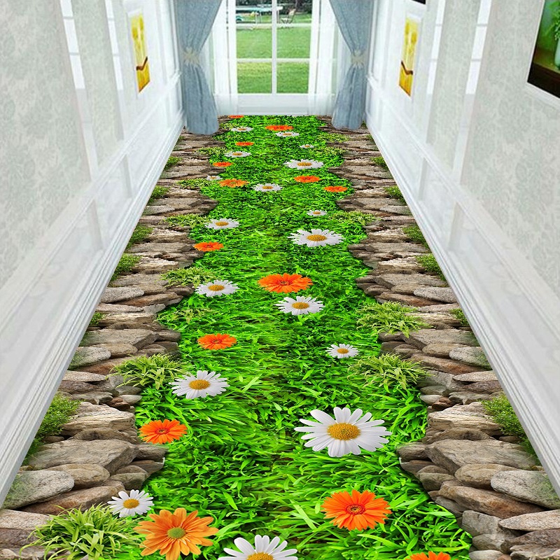 Alfombra 3D hogar sala de estar dormitorio completo pared pasillo corte alfombra cocina antideslizante puerta mat