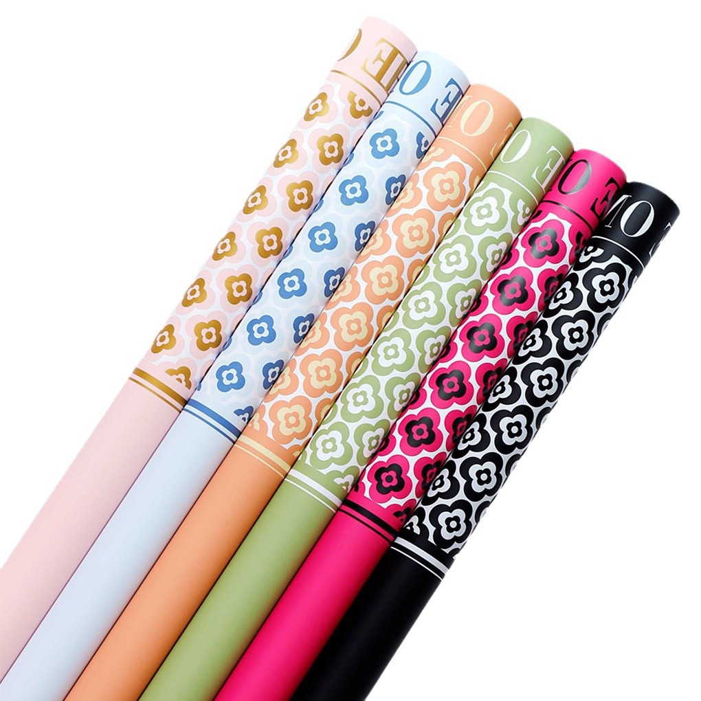 LiZhiRan papel de pluma cuatro hojas ramo de flores impermeable engrosado florista de papel de embalaje hecho a mano de dos colores elegantes