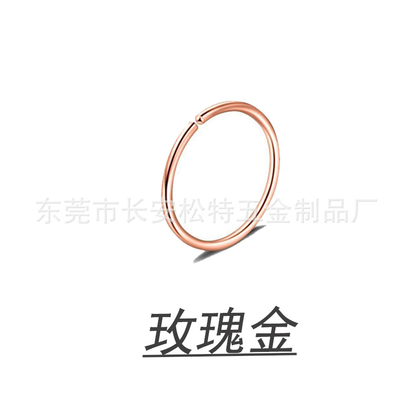 Anillo de nariz falsa de círculo sin agujeros transfronterizos europeo y americano joyería de perforación del cuerpo anillo de Nariz de acero inoxidable anillo de labio