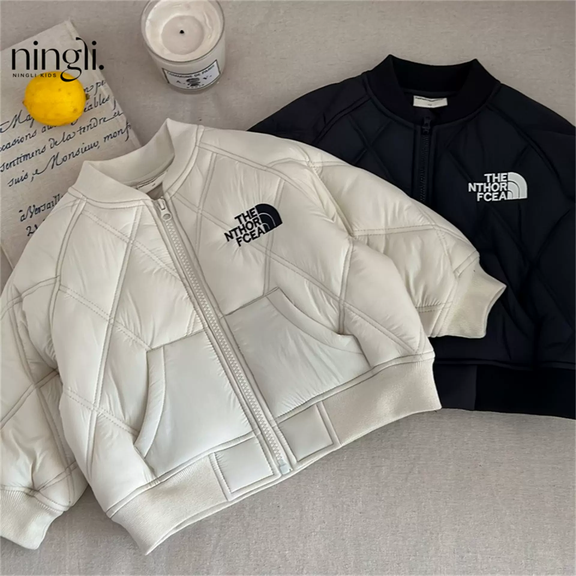 柠里儿童棉服男童冬季夹棉保暖外套女新款宝宝纯色棒球服棉袄跨境