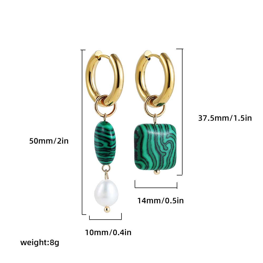 1 Pair Modern Style Geometric Natural Stone Drop Earrings display picture 7