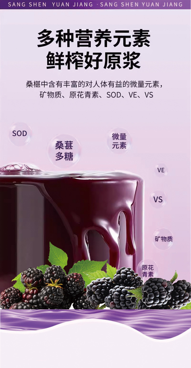 Mulberry Juice Concentrate Sang Shen Zhi Daily Drink 300ml Boxed No Added Water key features