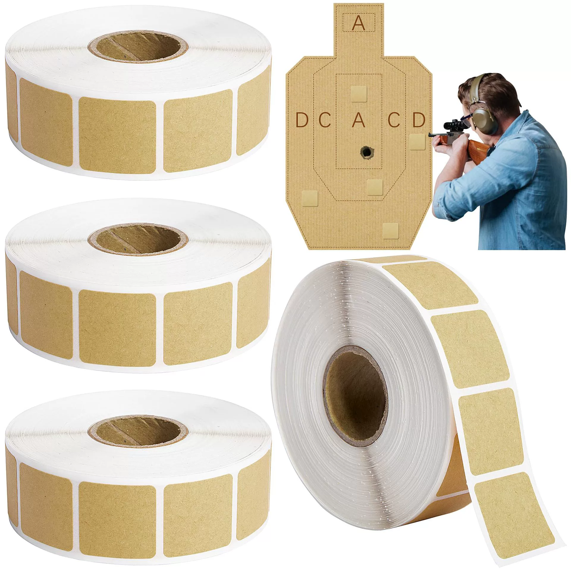 N Крафт-бумага квадратная Замена мишени этикетка наклейка 1 дюйм квадратная мишень для стрельбы дополнение