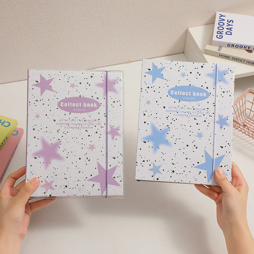 Korean star splash-ink loose-leaf photo album simple girly four-square album card storage album star chasing small card card album female