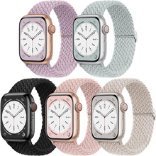 适用applewatch编织单圈表带苹果手表S8表带S7滑扣款iwatch春樱色