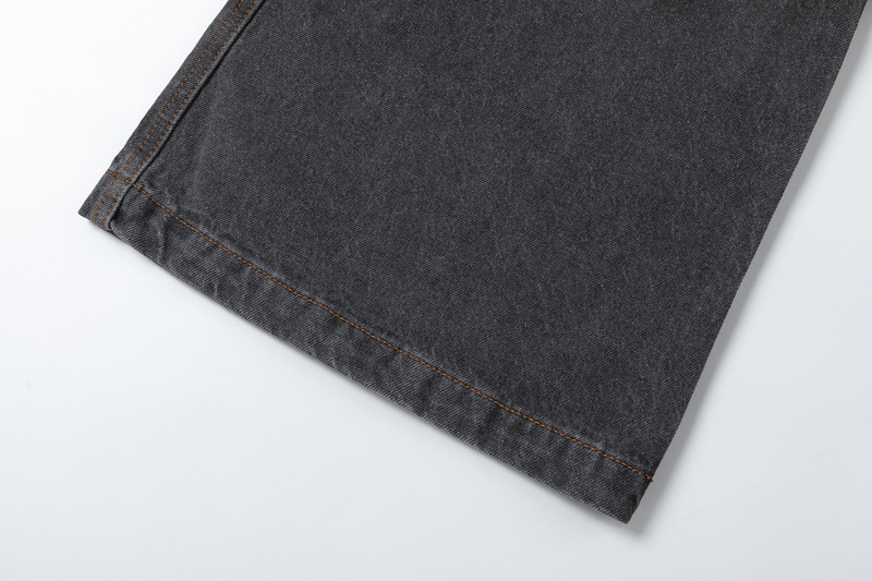 Men's Clothing retro multi-strand split jeans men's ins Fashion brand casual loose wide-leg trousers_voghion.com