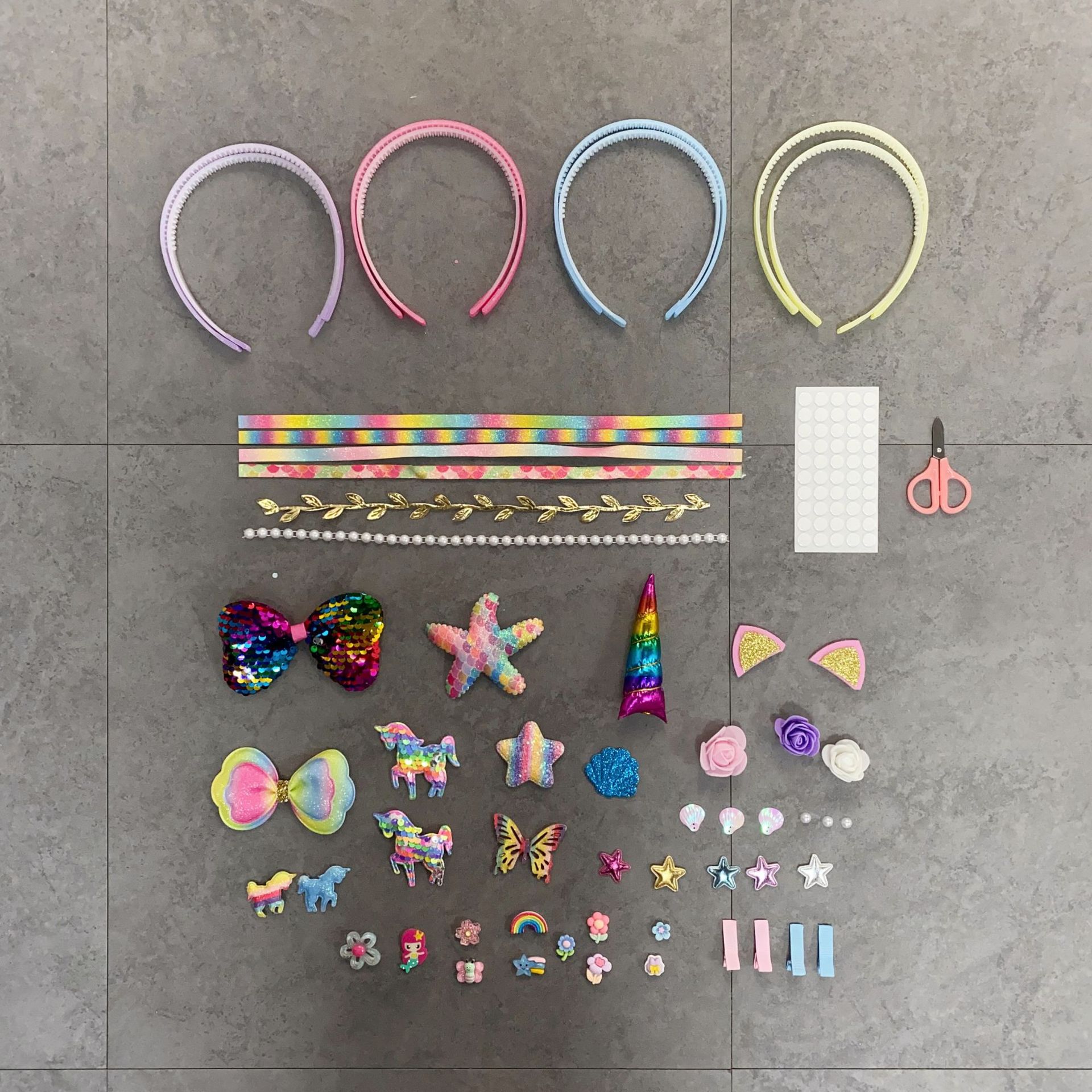 58피스 머리띠 세트(머리띠 8개)