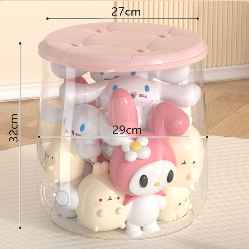 子供用収納ボックス、赤ちゃんのおもちゃ、人形、積み木収納バケツ、多機能収納プラスチック透明収納ベンチ、家庭用|undefined