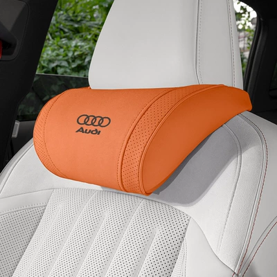 A3/A4L/A6L/A8/Q3/Q5/Q7/Q8 Car Headrest, Car: Headrest - small-k-velvet-emma-orange-audi-headrest-1-piece