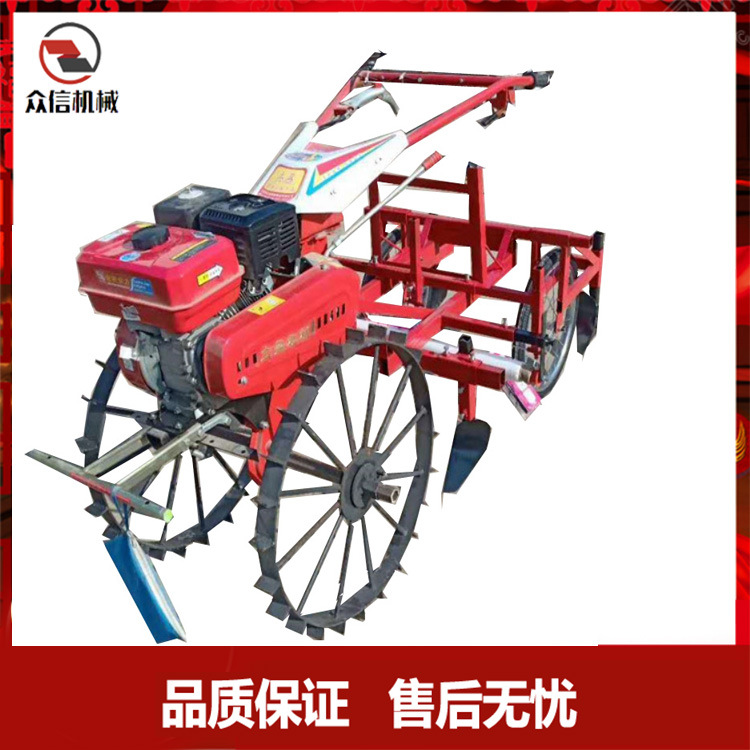 手扶一体自走式汽油覆膜机起垄铺膜滴灌花生铺膜土豆地瓜铺膜器