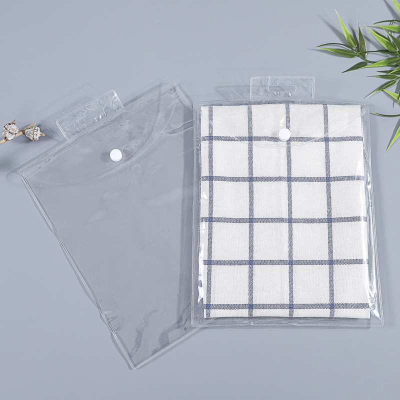 挂钩袋pvc按扣婴童服装袋 eva塑料挂钩袋暗扣纽扣EVA可挂式服装袋