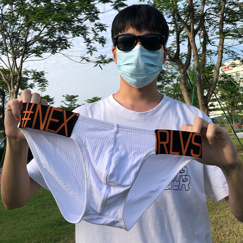 ORLVS Fashion Lettered Waistband Triangle Cotton Men's Underwear with U-shaped Pouch Comfort Sports Briefs OR6231