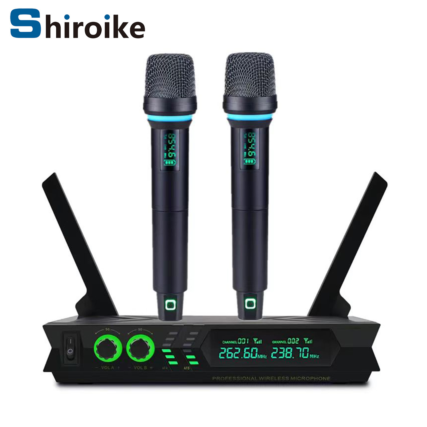 Cross-Border Wireless Microphone One-To-Two Vhf Home Karaoke Host Ktv Singing Professional Wireless Dynamic Microphone
