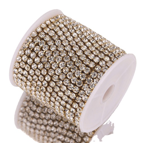 Stainless steel electroplating rhinestone claw chain clothing accessories dress color-preserving chain diy jewelry chain claw diamond jewelry chain