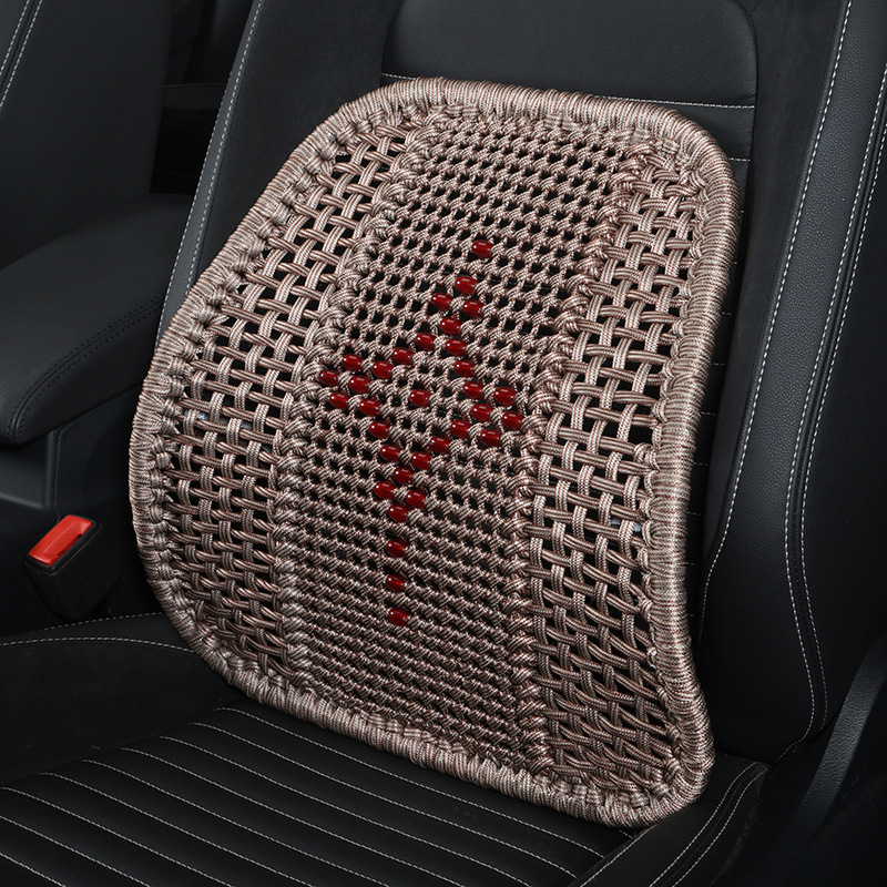 Car waist support summer hand-woven ice silk waist support car backrest waist pillow office chair waist protection sedentary waist cushion pillow