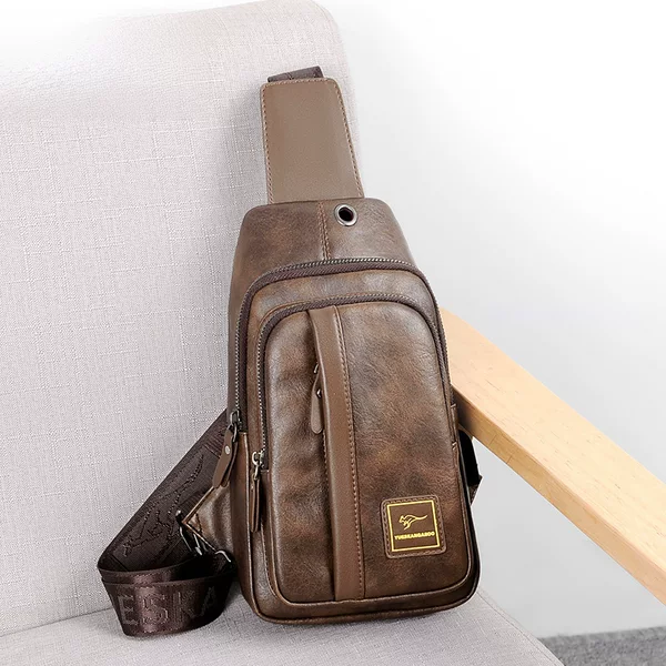 Mike Kangaroo Chest Bag New Men's Crossbody Bag Fashionable Multi-layer Large Capacity Backpack Korean Style Satchel