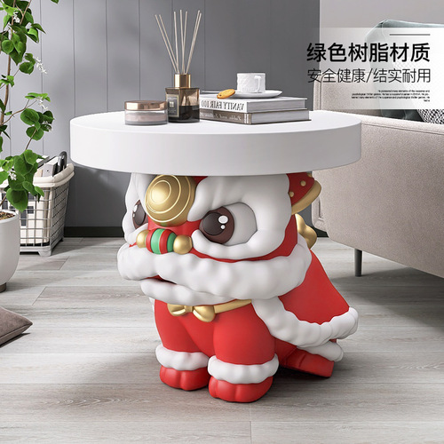 Guochao Lion Figurine Home Decor, Living Room Sofa Side, Coffee Table, Bedside Table, Opening and Moving Gift