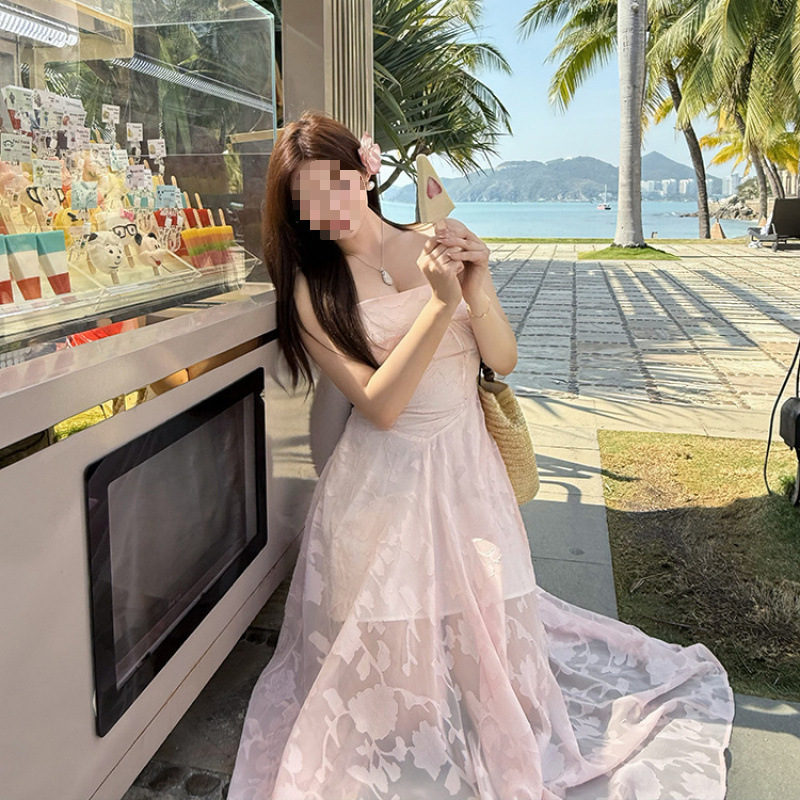 夏季新款胖MM连衣裙长裙时尚百搭开衫吊带女甜美大码海边拍摄|undefined