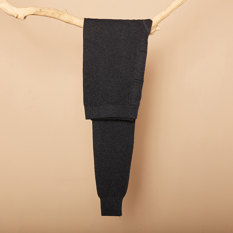Men's wool thermal pants, thin cashmere pants, autumn and winter middle-aged wool pants, unisex leggings