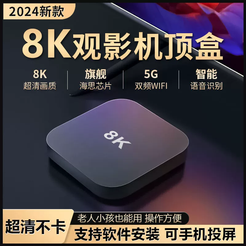 Сет-приставка — новая домашняя ТВ-приставка 8K, интеллектуальная, голосовое управление, беспроводная Wi‑Fi, Bluetooth 5G