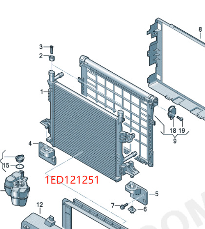 ID4 ID6 Radiator Water Tank Original New 1ED121251