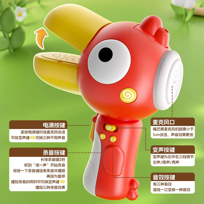 Короткий микрофон-мультфильм, универсальная игрушка, раннее образование, с записью звука